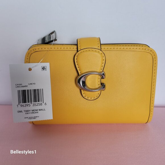 COACH Tabby Smooth Leather Medium Bifold Wallet – Canary color - Picture 16 of 16